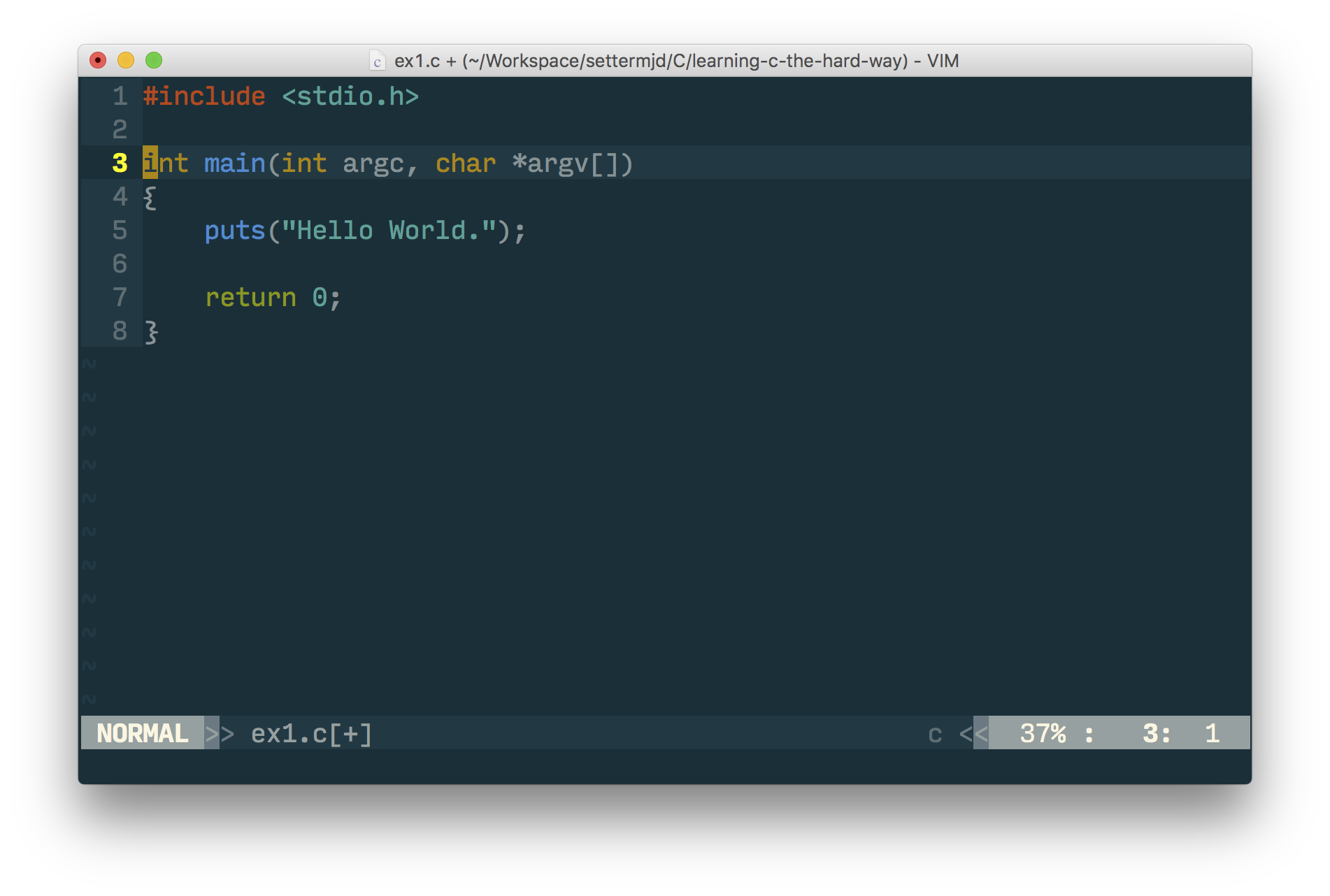 Relearning C with Vim
