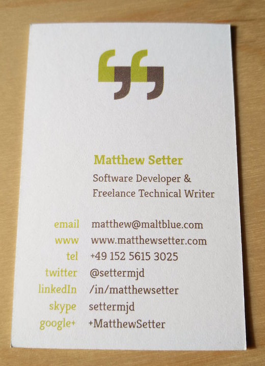 My business card