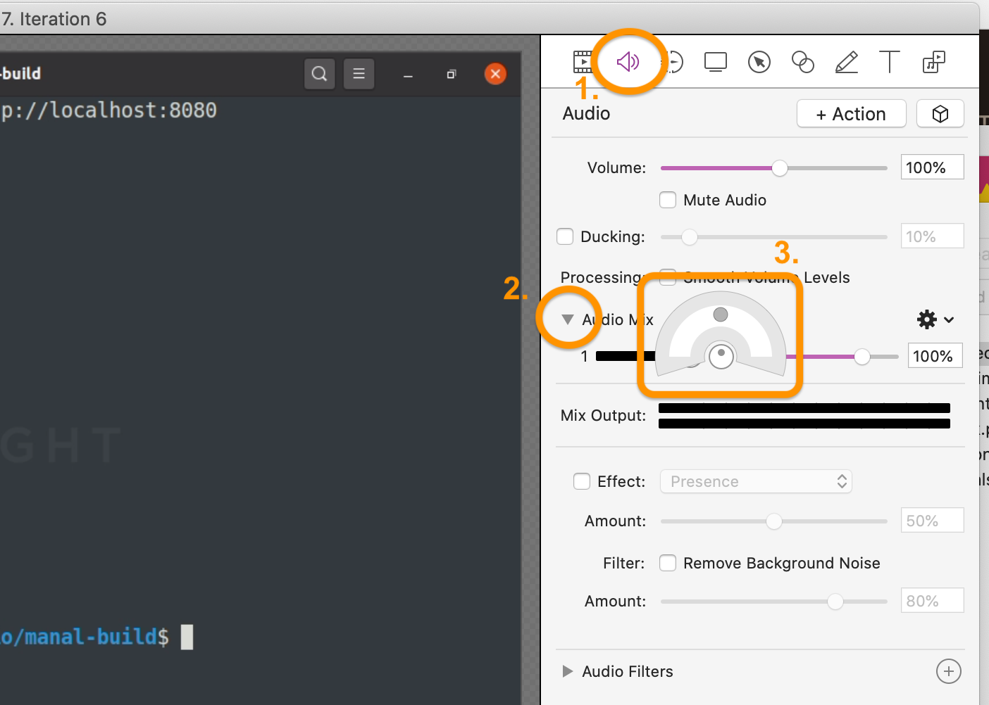 Balancing sound in Screenflow