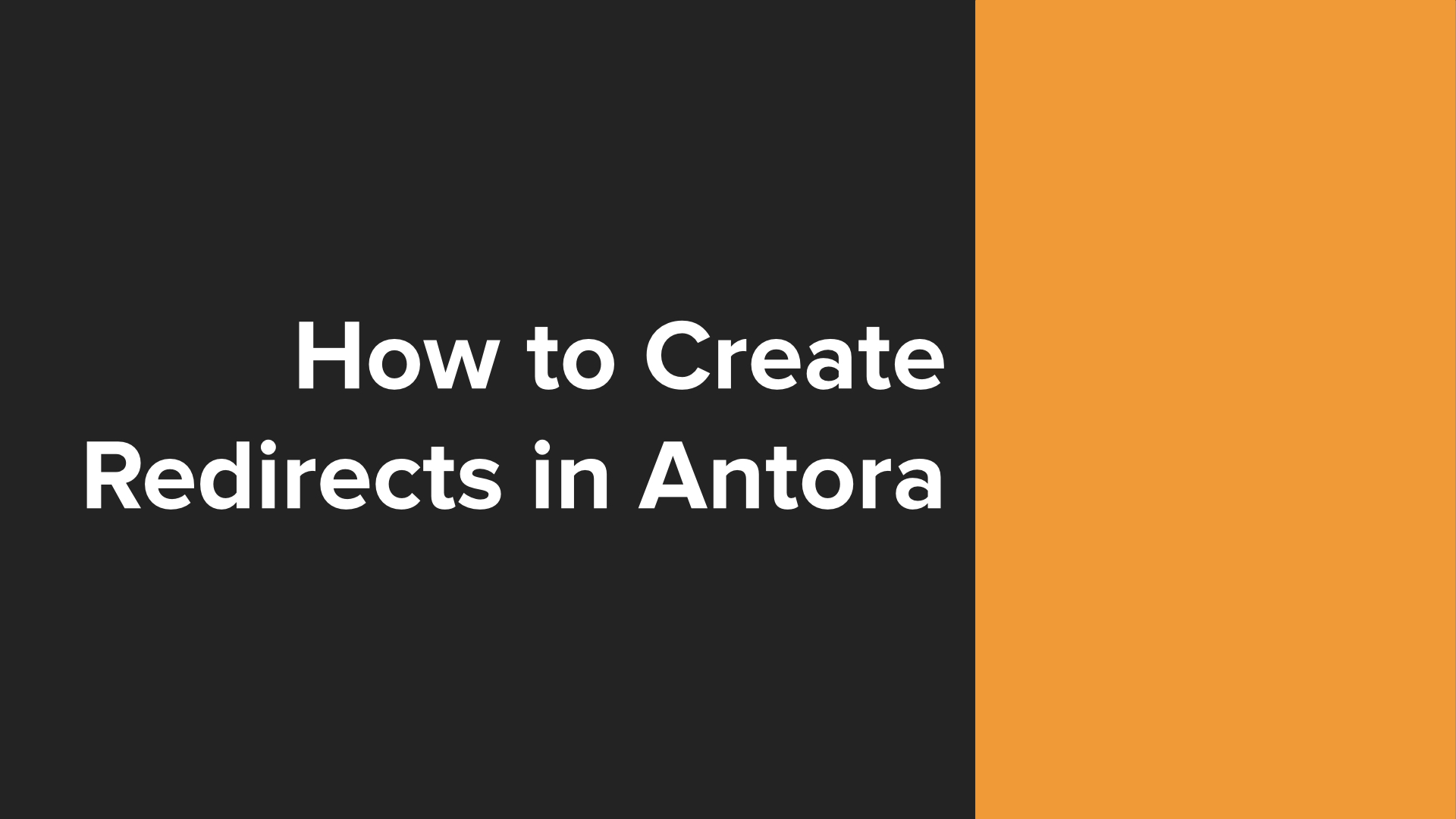 Antora 101: How to Create Redirects