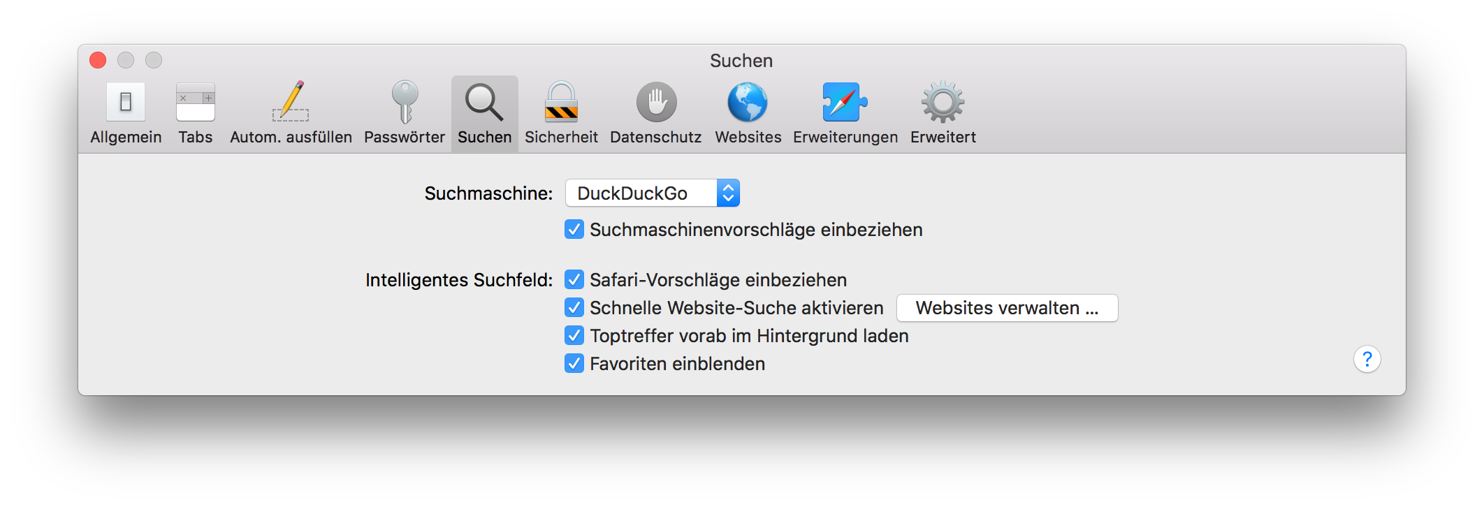 Changing Safari’s default search engine to DuckDuckGo