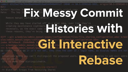 Fix a Commit History With Git Interactive Rebase