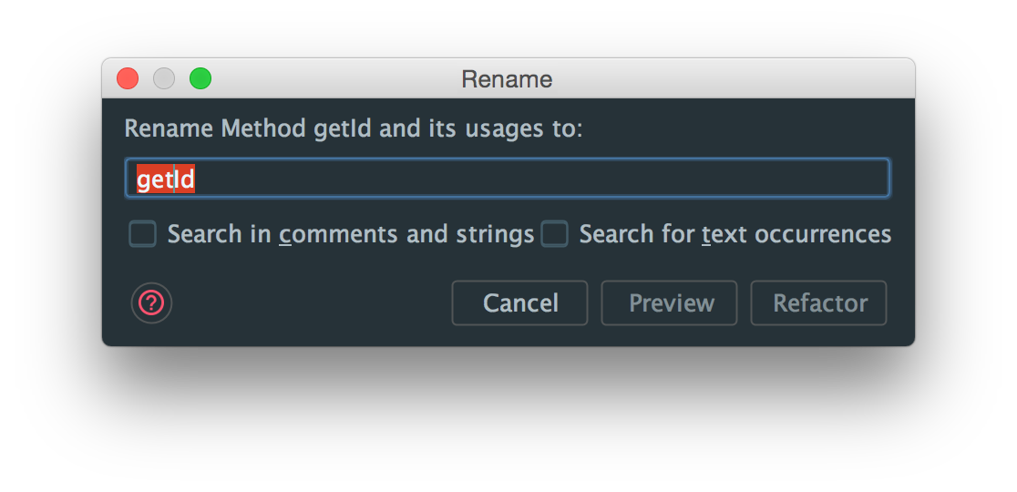 Refactoring with PhpStorm: Rename Window