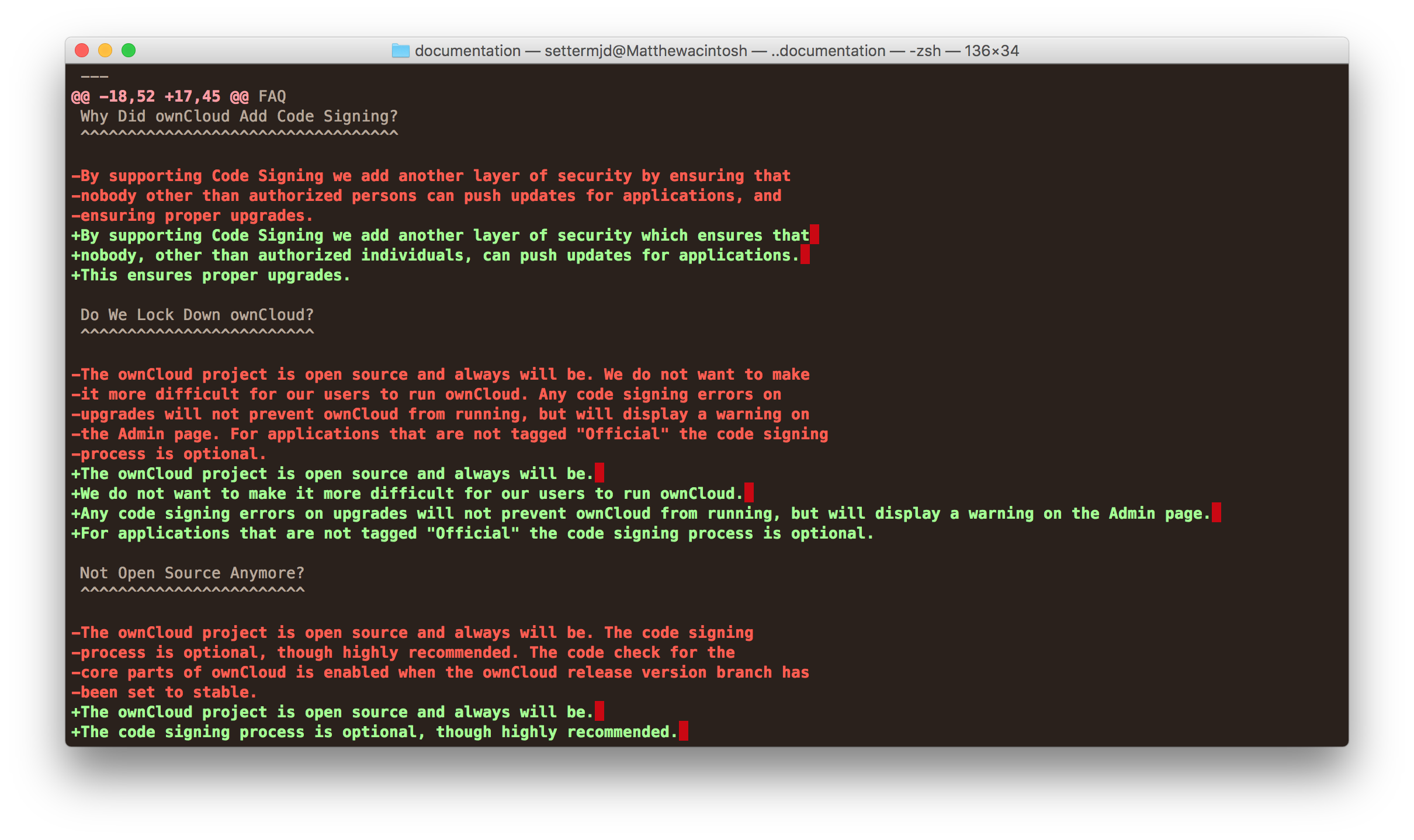 Git’s standard diff output